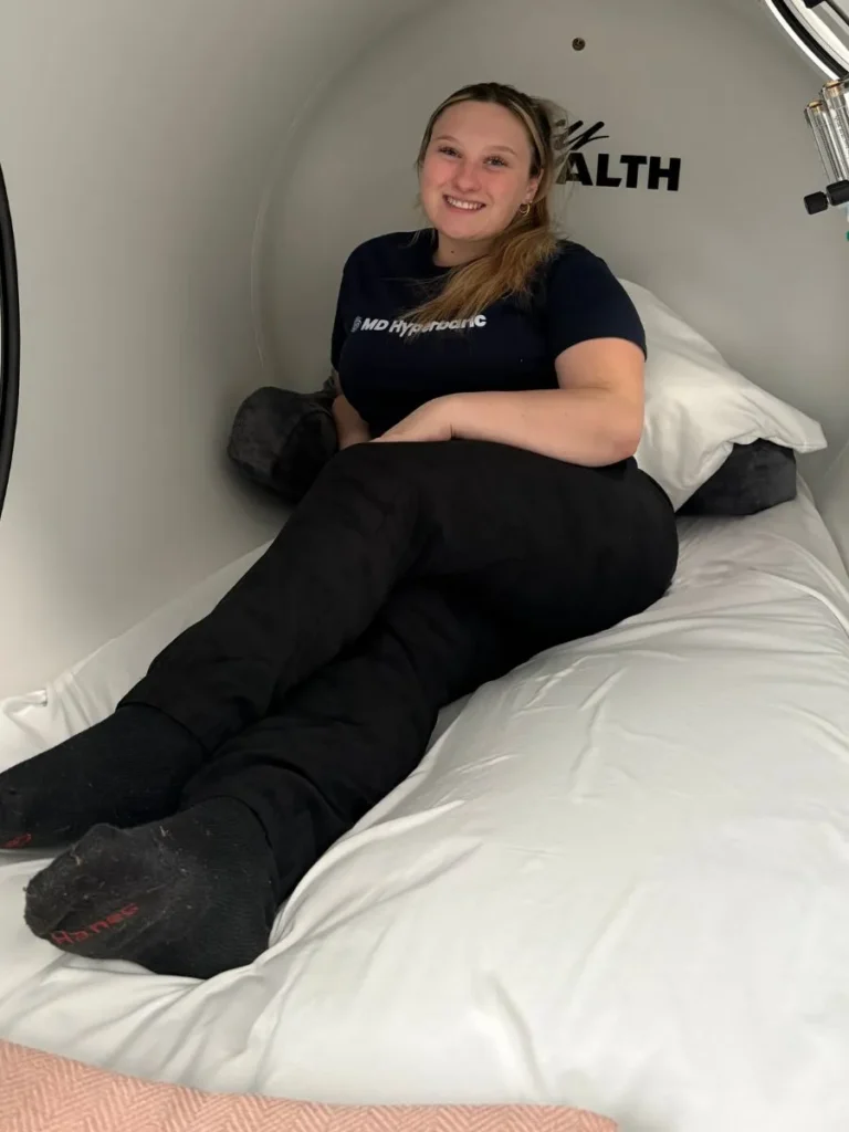 Medical-grade hyperbaric oxygen therapy chamber at MD Hyperbaric Syracuse in Fayetteville, New York