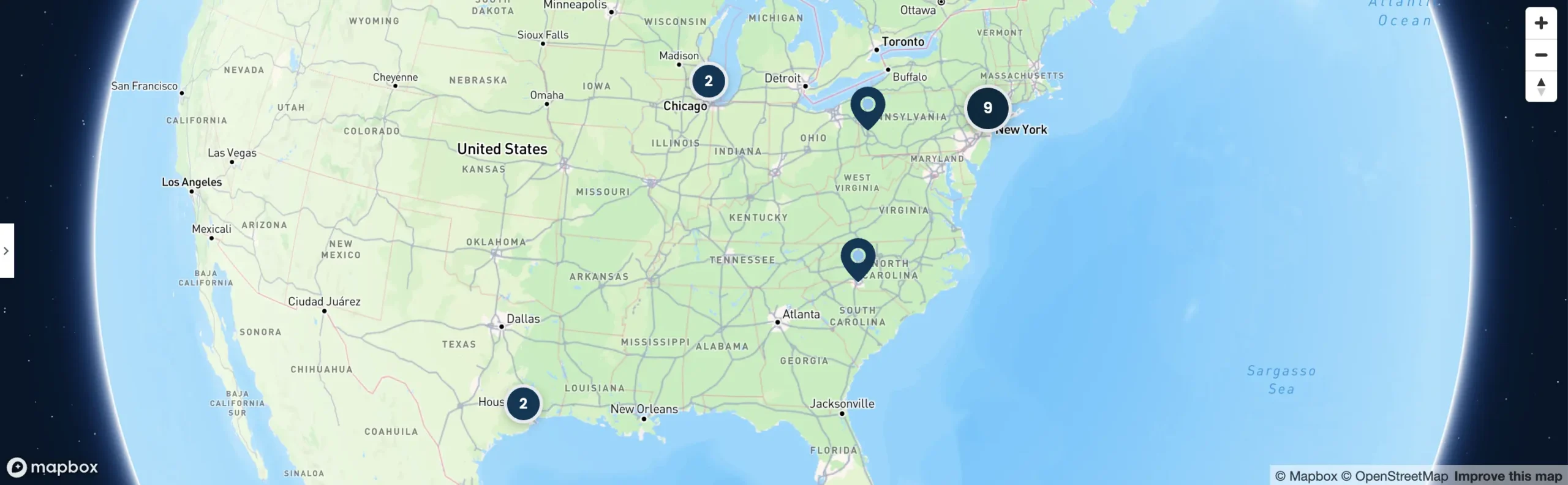MD Hyperbaric locations map