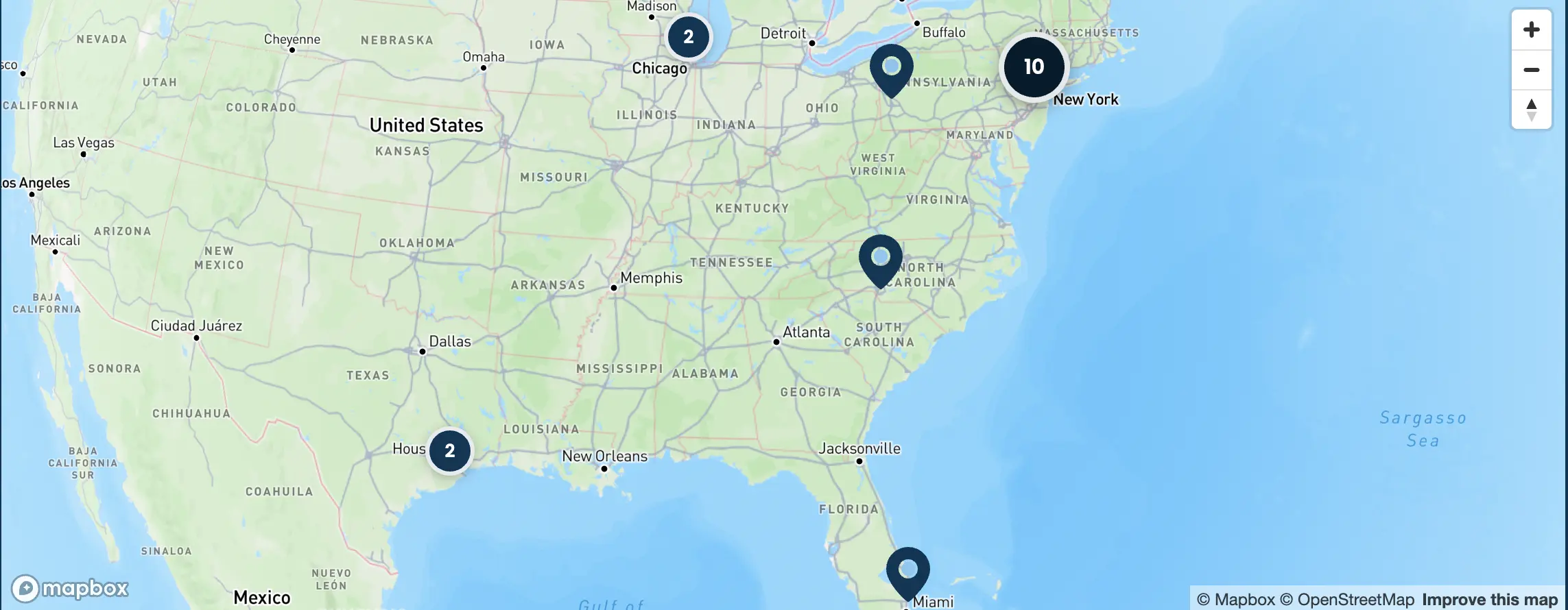 MD Hyperbaric locations map